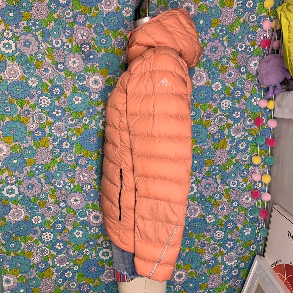 Adidas Sample Peach Down Puffer Jacket Size:S - image 4